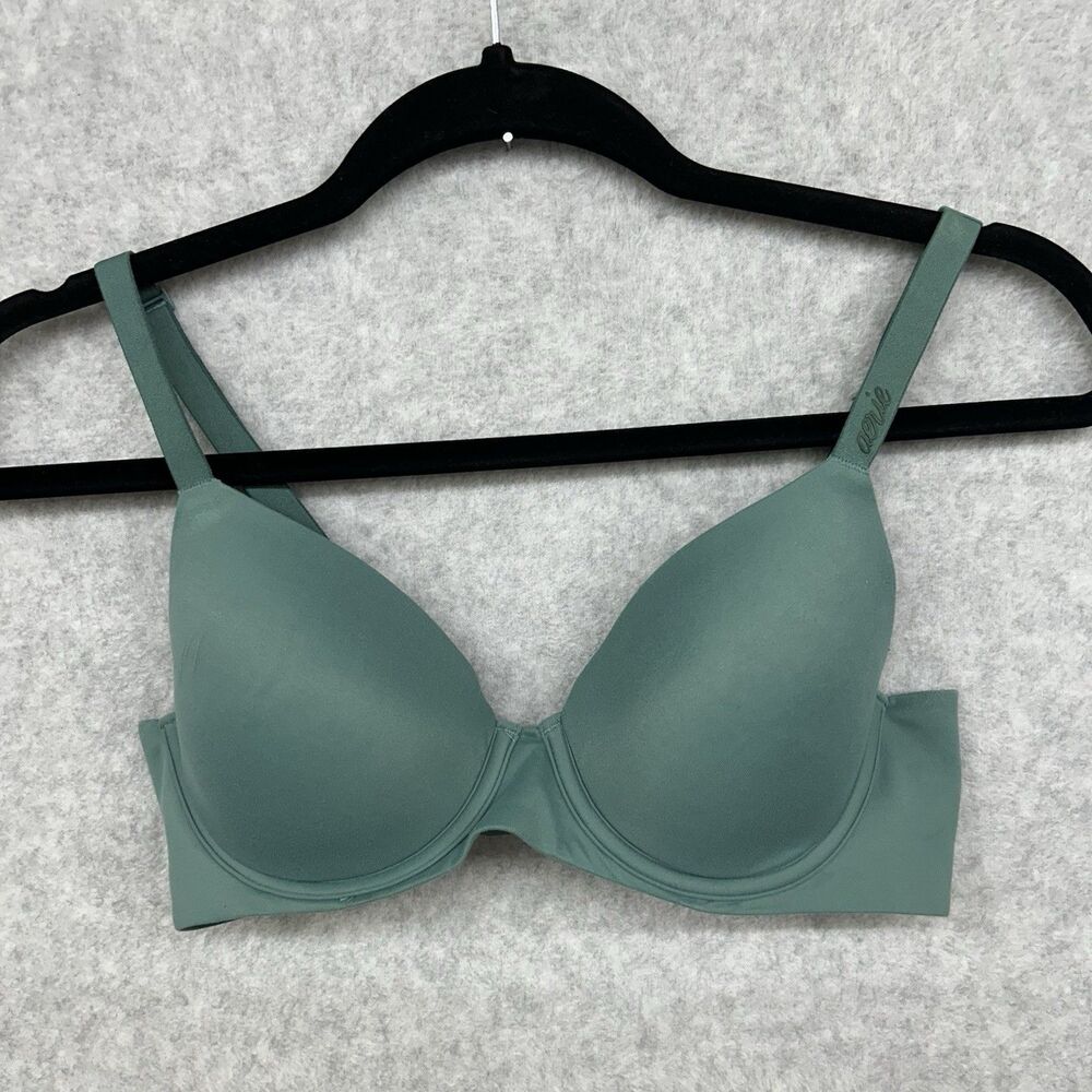 Aerie Real Free Full Coverage Bra 34B Sage Green Underwire